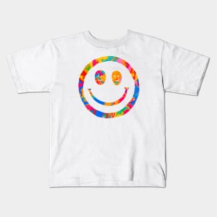 Colorful Super Happy Face Smiley Kids T-Shirt